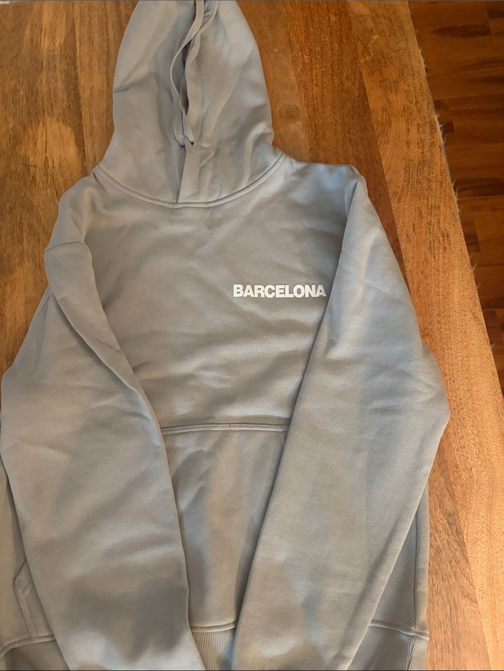 Barcelona Embroidered Hoodie - Light Gray